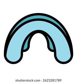 Flight pillow neck icon. Outline flight pillow neck vector icon color flat isolated