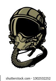 Flight Pilot Helmet Vector