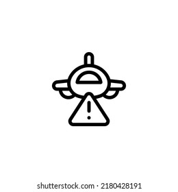 Flight place warning notification Outline Icon, Logo, and illustration Vector
