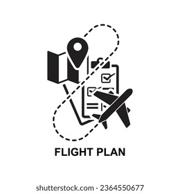 Icono de plan de vuelo. Icono de rutas del avión. Rutas que viajan aisladas en la ilustración vectorial de fondo.