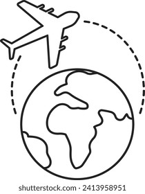 Flight. Plane flying over the earth. Intercontinental flights