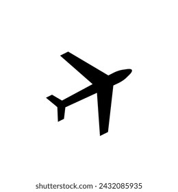 flight plane icon. vector illustration travel symbol in black silhouette 