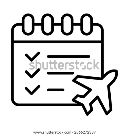Flight Planning icon line vector illustration