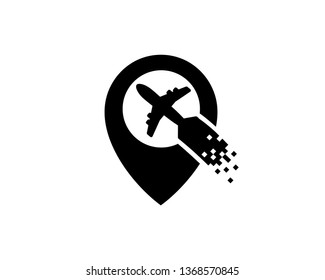 Flight Point Logo Template, Icon, Symbol - Vector