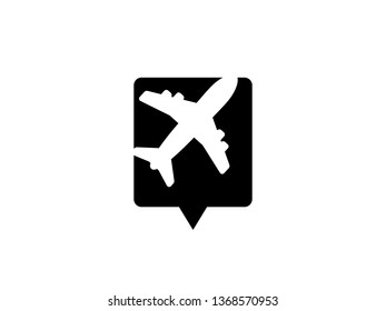 Flight Point Logo Template, Icon, Symbol - Vector