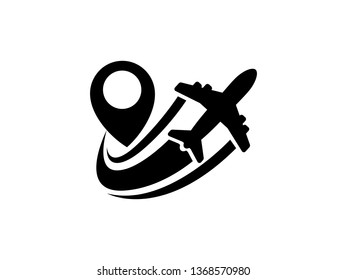 Flight Point Logo Template, Icon, Symbol - Vector