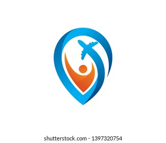 Flight Point Logo Template, Icon, Symbol
