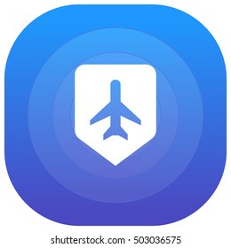 Flight Pointer Purple - blue circular UI/UX App Icon / Logo Design