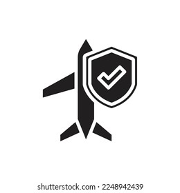 Flight Protection Filled Icon Vector Illustration