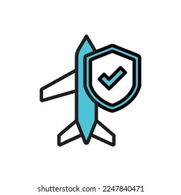 Flight Protection Icon Vector Illustration