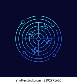 Flight Radar Icon, Linear Design