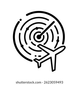 Radar de vuelo – icono de Vector