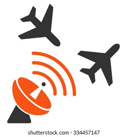 Flight Radar vector icon. Style is flat symbol, rounded angles, white background.