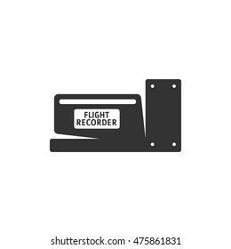 Flight recorder icon in single color. Transportation equipment aviation pilot conversation data