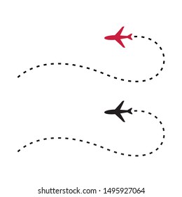 Flight Route Icon, Flight Route Illustration Vector