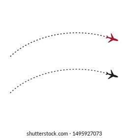 Flight Route Icon, Flight Route Illustration Vector