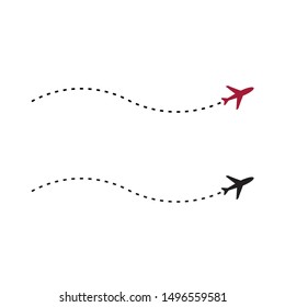 Flight Route Icon, Flight Route Illustration Vector