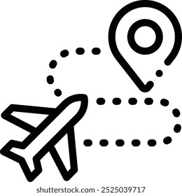 flight route icon. Thin Linear Style Design Isolated On White Background