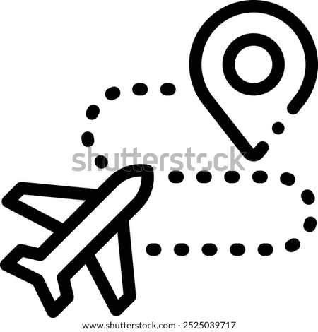 flight route icon. Thin Linear Style Design Isolated On White Background