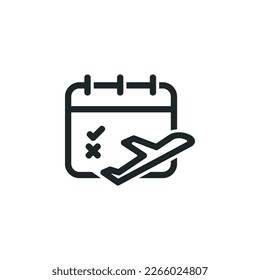 Flight schedule icon isolated on white background