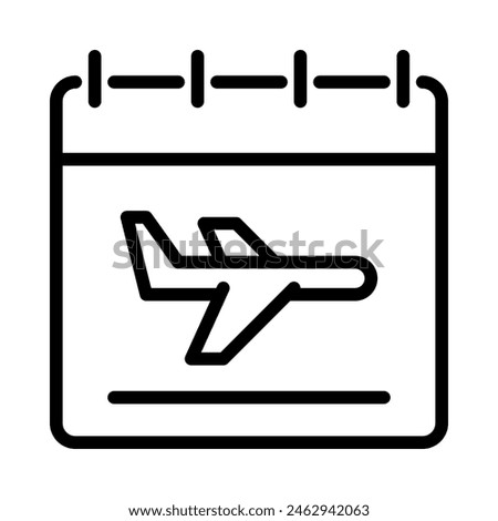 Flight schedule icon. Outline style. Isolate on white background.