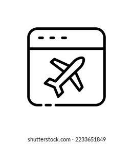 Flight schedule line icon. Air transport, website, fly, private, military, cargo, travel, pilot, traffic, truckingindustry, blades, passengers. Technology concept. Vector line icon on white background