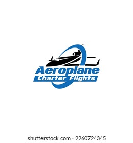 Concepto de plantilla de logotipo de avión pequeño de la escuela de vuelo