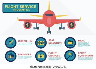 Flight service infographics,vector,illustration.