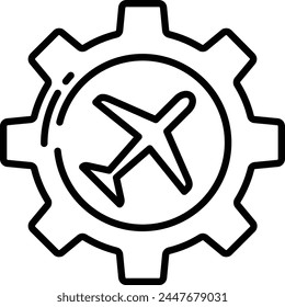flight service outline vector illustration