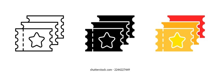 Flight set icon. Equator, airplane, airport, transportation, qrcode, vacation, destination, ticket, airplane. VIP person concept. Vector icon in line, black and colorful style on white background