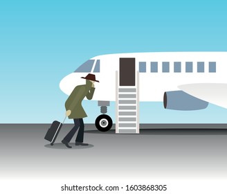 Flight Shame. Everyone is responsible for minimizing the carbon footprint. Air travel is something not to be proud of anymore. Vector Illustration.