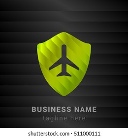 Flight Shield Lime Green and Black silk fashion premium icon / Logo
