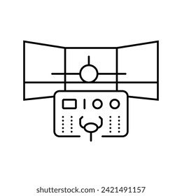 flight simulator aeronautical engineer line icon vector. flight simulator aeronautical engineer sign. isolated contour symbol black illustration