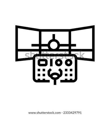 flight simulator aeronautical engineer line icon vector. flight simulator aeronautical engineer sign. isolated contour symbol black illustration