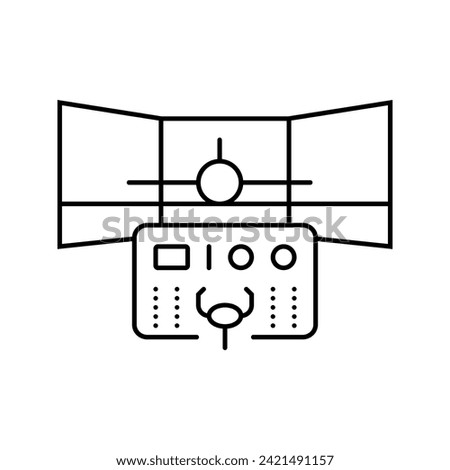 flight simulator aeronautical engineer line icon vector. flight simulator aeronautical engineer sign. isolated contour symbol black illustration