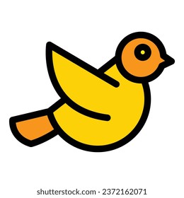 Flight sparrow icon outline vector. Tree bird. Cute fly color flat