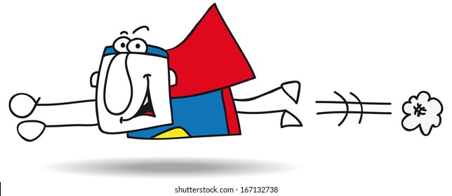  flight of Super hero. SuperHero is flying