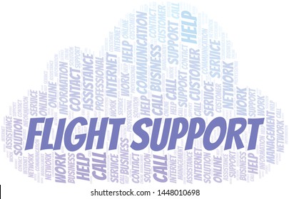 Flight Support word cloud vector made with text only