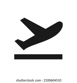 Icono de despegar de vuelo negro.