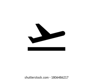 Flight takeoff icon. Plane symbol. Travel sign. Vector on isolated white background. EPS 10