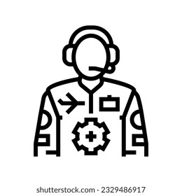 flight test aeronautical engineer line icon vector. flight test aeronautical engineer sign. isolated contour symbol black illustration