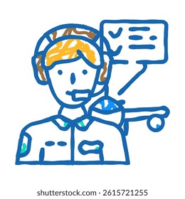 flight test engineer aeronautical engineer doodle icon sketch vector. flight test engineer aeronautical engineer sign. isolated symbol illustration