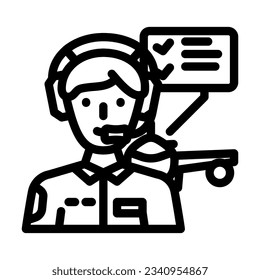flight test engineer aeronautical engineer line icon vector. flight test engineer aeronautical engineer sign. isolated contour symbol black illustration