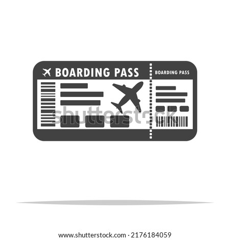 Flight ticket boarding pass icon transparent vector isolated