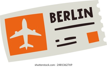 Flight Ticket Cartoon Vector Illustration