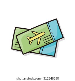 flight ticket doodle