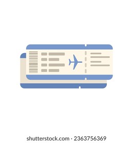 Flight ticket icon flat vector. Plane pass. Air airport isolated