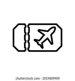 Flight ticket icon, Line Vector graphics