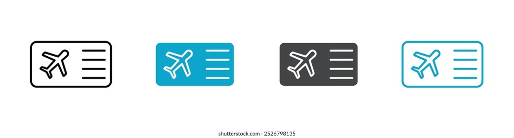 flight ticket icon set illustration logo