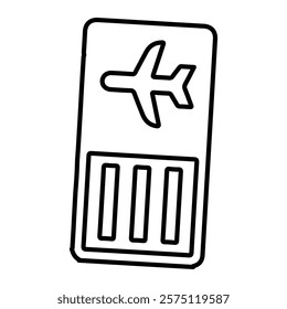 flight ticket icon Simple outline illustration